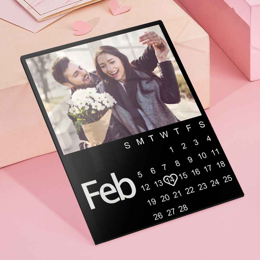 Customizable Calendar Plaque With Photo Personalized Photo Anniversary Gift