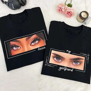 Unique Custom Eyes Tee Loved One's Eyes Shirt Personalized Eyes Artwork Tee Unique Eyes Sketch Art from Photo Gift for Your Love