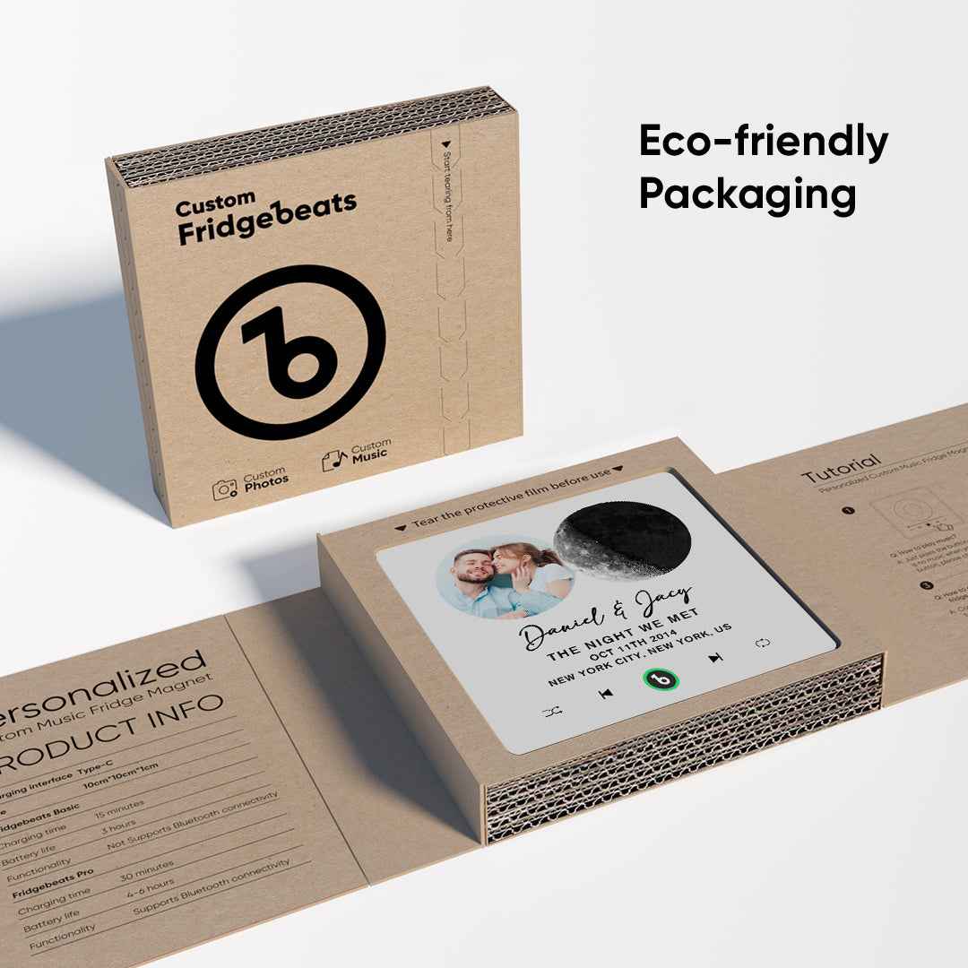 FridgeBeats Frameless New 4.0 Upgrade Custom Music Fridge Magnet Moon Phase Style Fridge Magnet Gift for Lover