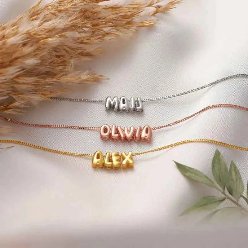Personalized 3D Bubble Letters Name Necklace Fantastic Gift for All Your Loved Ones