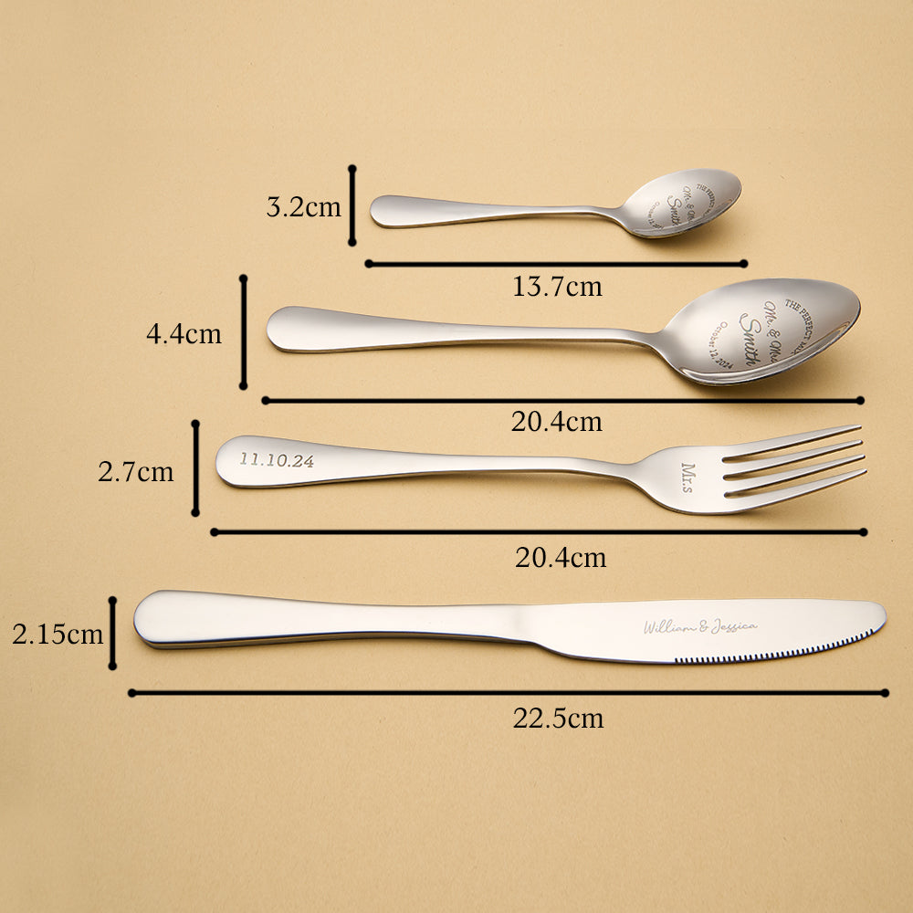 Personalised Mr & Mrs Wedding Forks Set - Engraved Wedding Tableware Gift