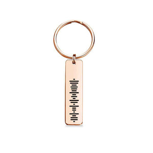 Single Side Engraved Stainless Steel Scannable Code Music Keychain