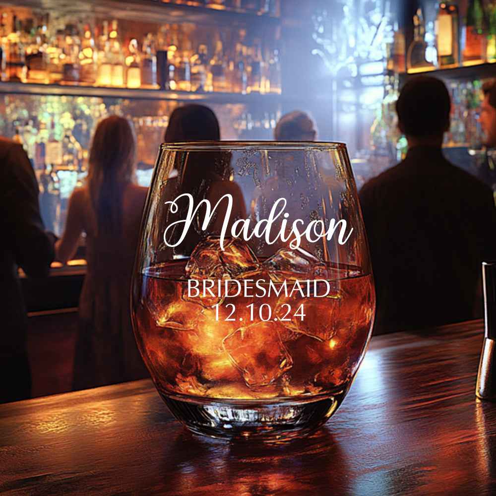 Personalized Name Red Wine Glass Bridal Party Gifts