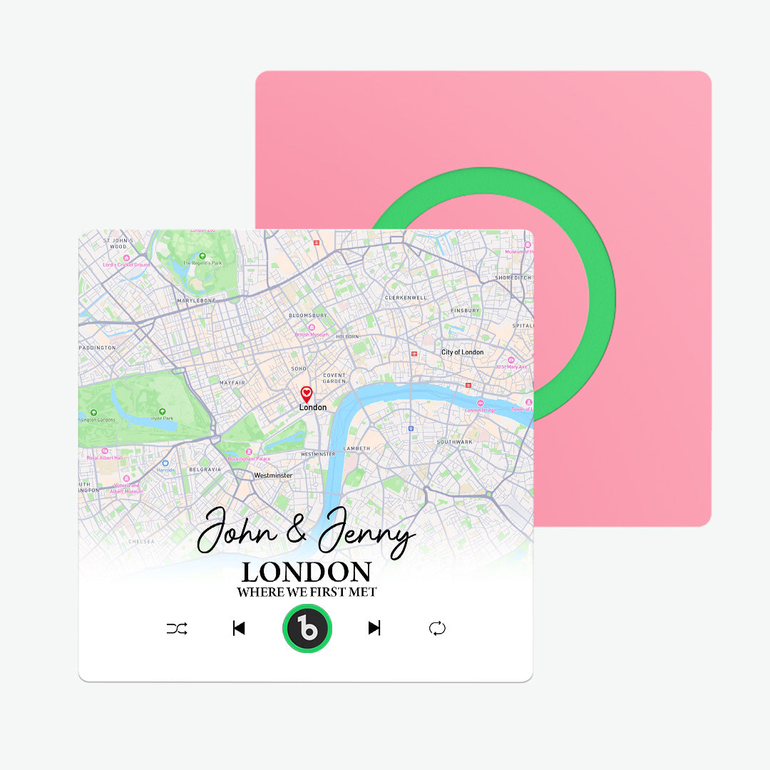 Personalised Frameless Music Fridge Magnet - Custom Text & Song Choice | Valentine's Gift