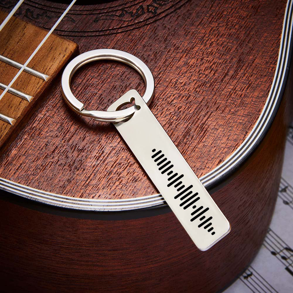 Selection of five optional 3D bar styles for personalised music code keyrings, stainless steel engraved bars for unique gifts