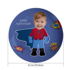 Personalized Face Superman Ceramics Plate Tableware For Kids