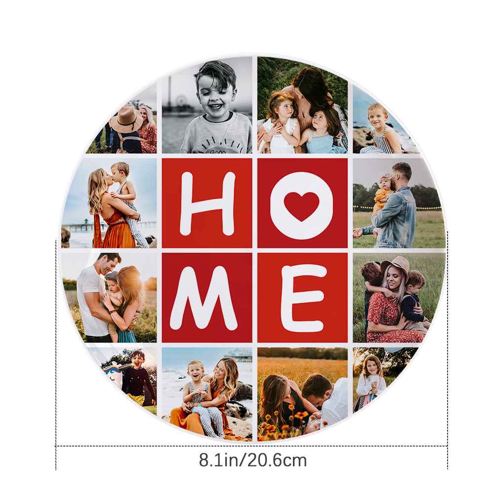 Home Decor Photo Plates Personalised Collage Photo Dinner Plates With 12 Pictures