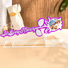 Personalized Rose Acrylic Ornament Custom Photo In Loving Memory Rose Sign