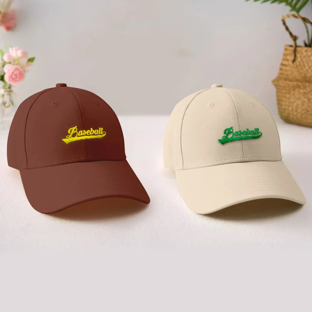 Side profile of personalised polyester cap with custom text — ideal thank‑you present for teammates and coaches