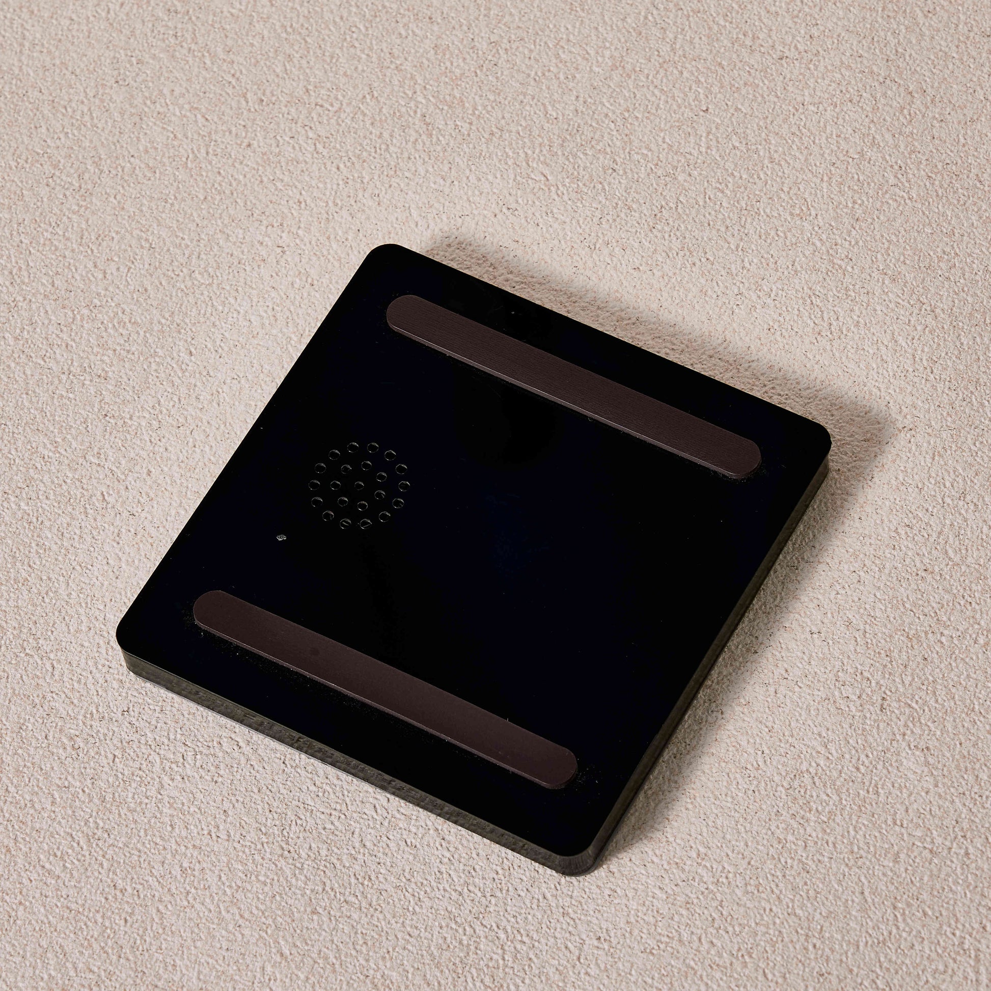 Rear view of personalised music fridge magnet showing built-in lithium battery and Type-C charging port for easy USB charging