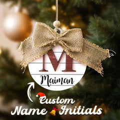Personalized Family Name Christmas Ornament Monogram Ornament for Christmas Gift