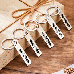 Personalised Music Code Keychain - Custom Engraved 3D Bar Keyring