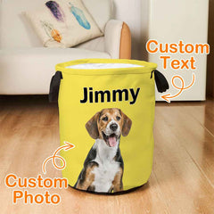 Personalized Pet Portrait Storage Basket Toy Laundry Basket Birthday Gift for Pet Lover