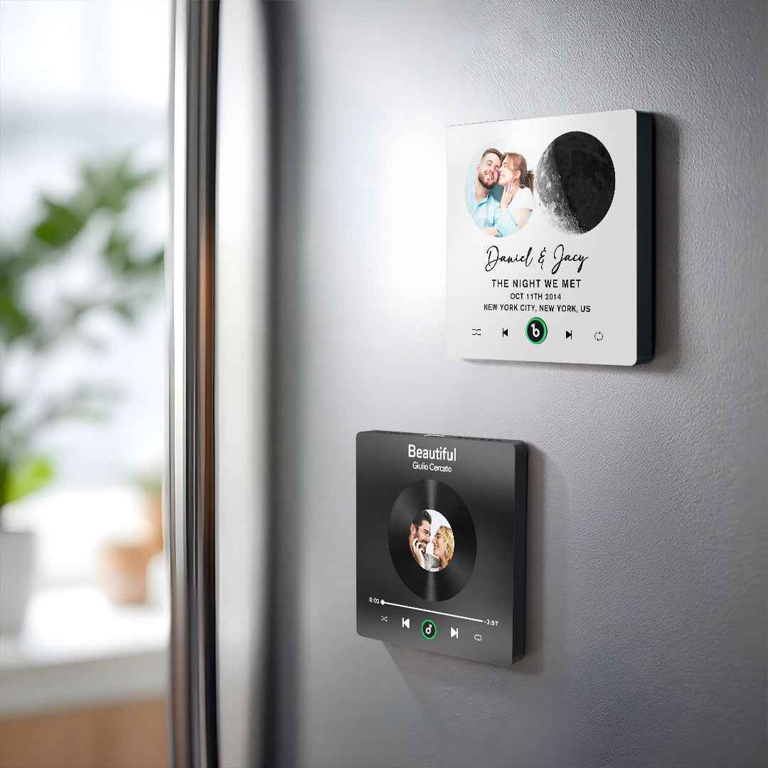 FridgeBeats Frameless New 4.0 Upgrade Custom Music Fridge Magnet Moon Phase Style Fridge Magnet Gift for Lover