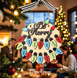 Personalized Family Christmas Ornament with Name Light Bulb Ornament Christmas Gift for Family