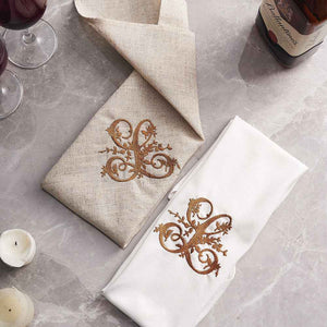 Personalized Linen Napkin with Embroidered Monogram Napkin Wedding Gift for Her