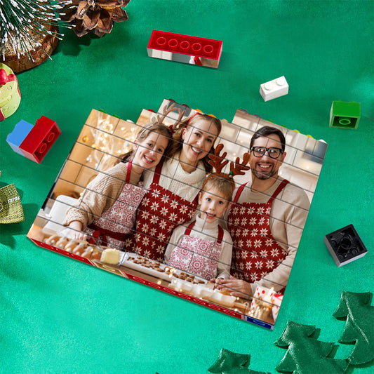 Custom Colours Brick Puzzle personalised photo building block showing full photo on interlocking PVC bricks ideal keepsake gift