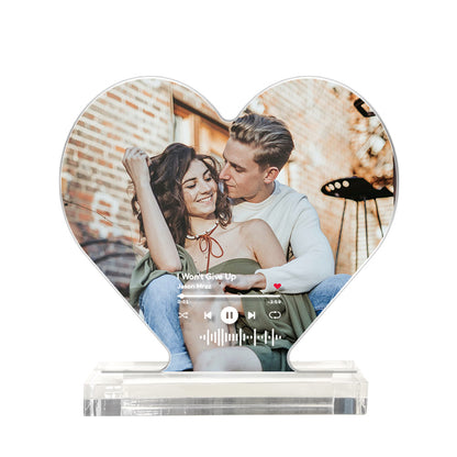 Personalised Heart Shaped Acrylic Plaque - Custom Photo & Text Gift
