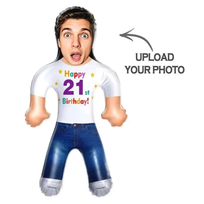 Custom Face Happy Birthday! Blow Up Dolls Funny Inflatable Balloon Custom Air Doll for Party Favors