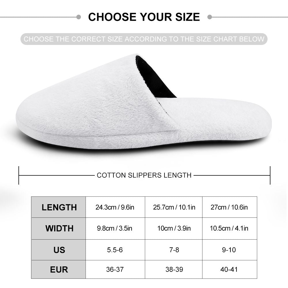 Side profile of personalised cotton slippers showing elevated heel design and cushioning for reduced fatigue — comfortable personalised photo slippers.