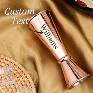 Personalized Engraved Text Stainless Steel Cocktail Jigger Measurements Gift for Bartender