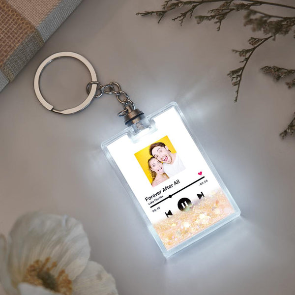 Personalised Photo Scannable Music Code Illuminated Quicksand Keychain