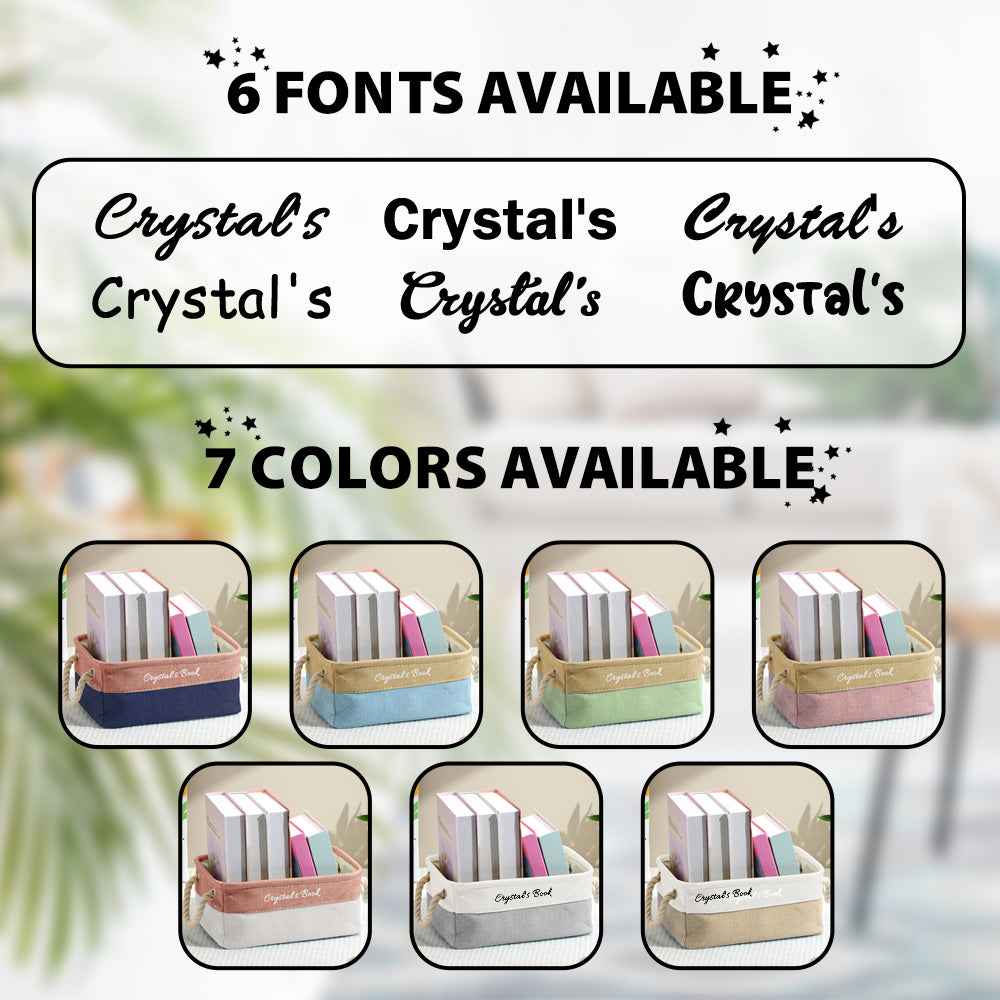 Personalized Name Foldable Script Book Organizer Birthday Gift for Book Lovers