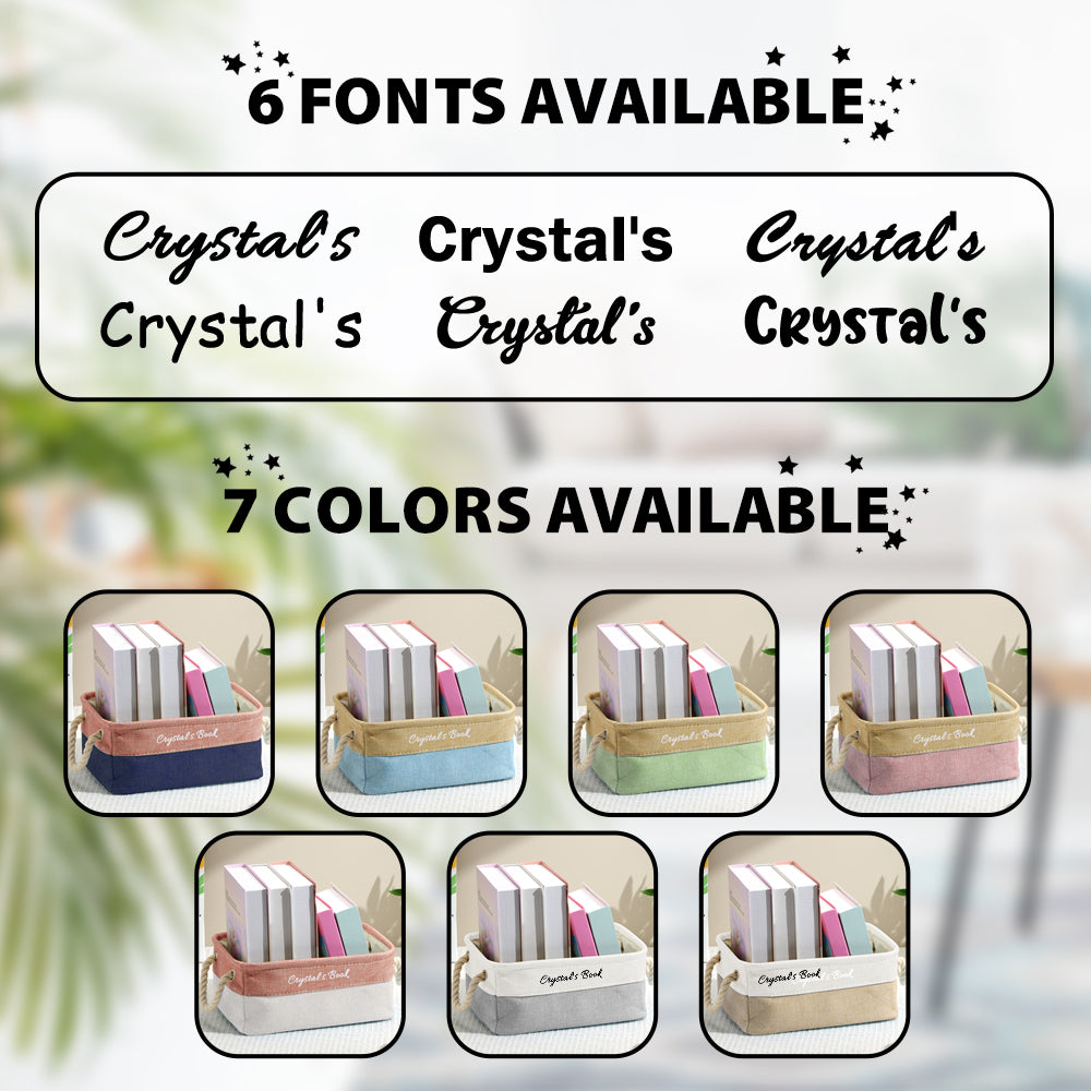 Name personalisation area on the canvas Book Organiser, a thoughtful personalised gift.