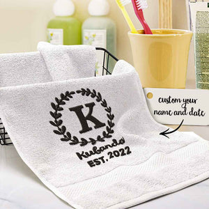Custom Monogrammed Hand Towel Personalized Embroidered Towels
