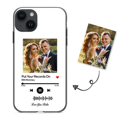 Custom Scannable Music Code Glass iPhone Case - Personalised Photo & Music