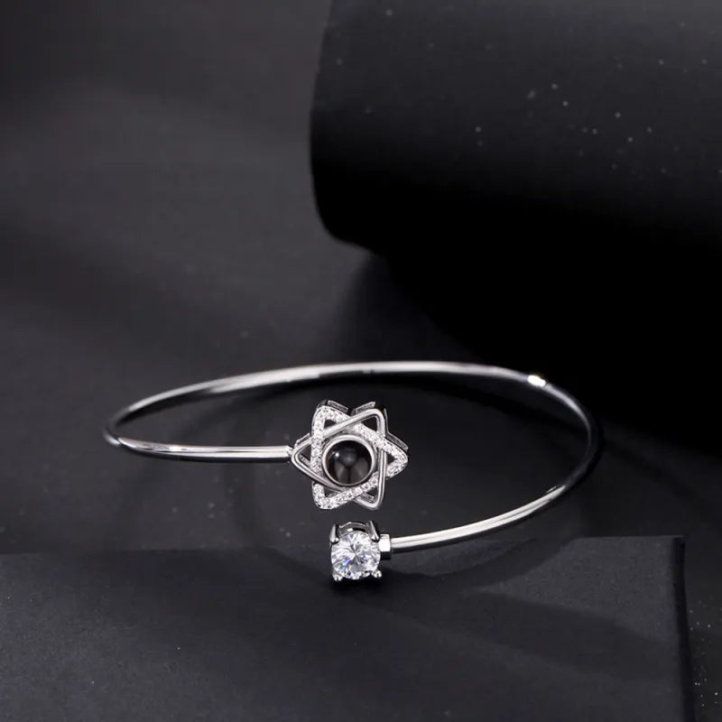 Personalised Photo Projection Bracelet | Engraved Heart Jewellery Gift