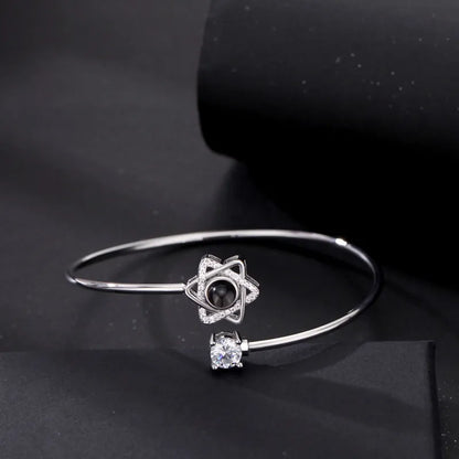 Personalised Photo Projection Bracelet | Engraved Heart Jewellery Gift