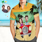 Custom Face Hawaii Shirt personalised funny summer beach shirt with full-front photo print on classic lapel collar – bright, fade‑resistant colours