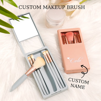 Personalised Engraved Make-up Brush Set – Custom Beauty Brushes with Name