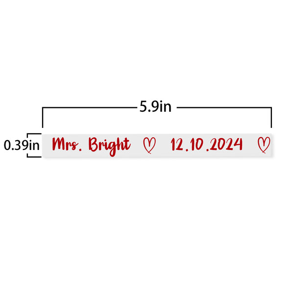 Personalised Heart Wedding Shoe Stickers - Custom Name & Date Transparent Sole Decals