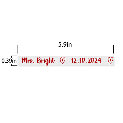 Personalised Heart Wedding Shoe Stickers - Custom Name & Date Transparent Sole Decals