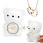 Open gift box revealing the personalised engraved necklace and rose bear keepsake — ready-to-gift presentation for special occasions