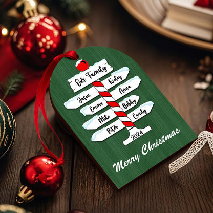 Personalised Family Name Christmas Ornament - Custom Wooden Keepsake