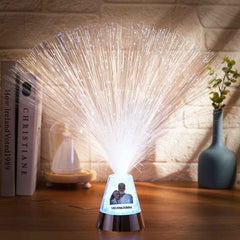 Personalized Fiber Optic Lamp Custom Photo Color Changing Crystal Base Night Light