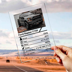 Personalized Photo Acrylic Plaque Custom Car Information Table Decor Ornament - 12*16cm