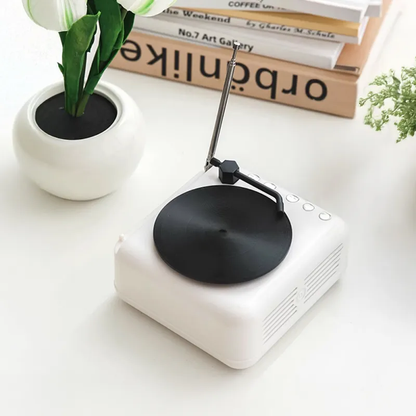 Detail of Bluetooth speaker base with grille and controls beneath personalised brick figure, demonstrating the custom brick figure speaker feature