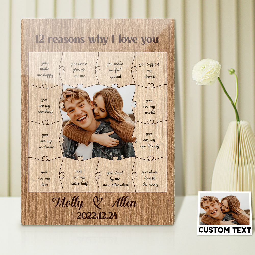 Personalised '12 Reasons Why I Love You' Acrylic Photo - Romantic Anniversary & Valentine's Gift