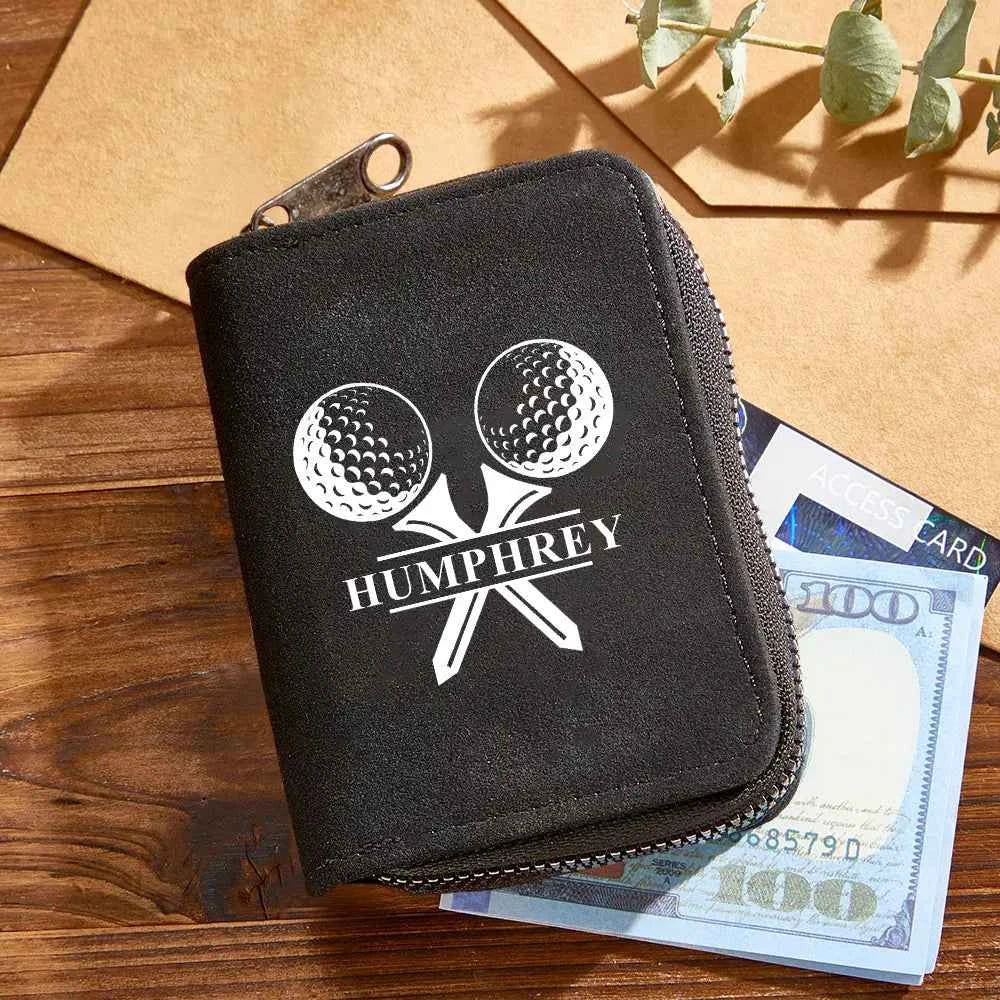 Personalized Leather Golf Wallet with 18 Card Slots Card Holder Wallet Gift for Men