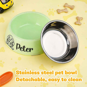Personalized Pet Bowl Stainless Steel Dog Food Water Bowl Feeding Supplies Gift for Pet Owner