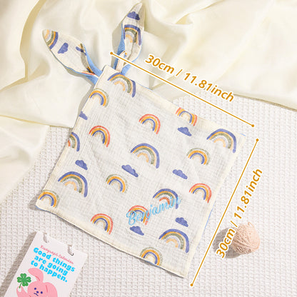 100% soft cotton fabric with a personalised embroidered name as a keepsake.