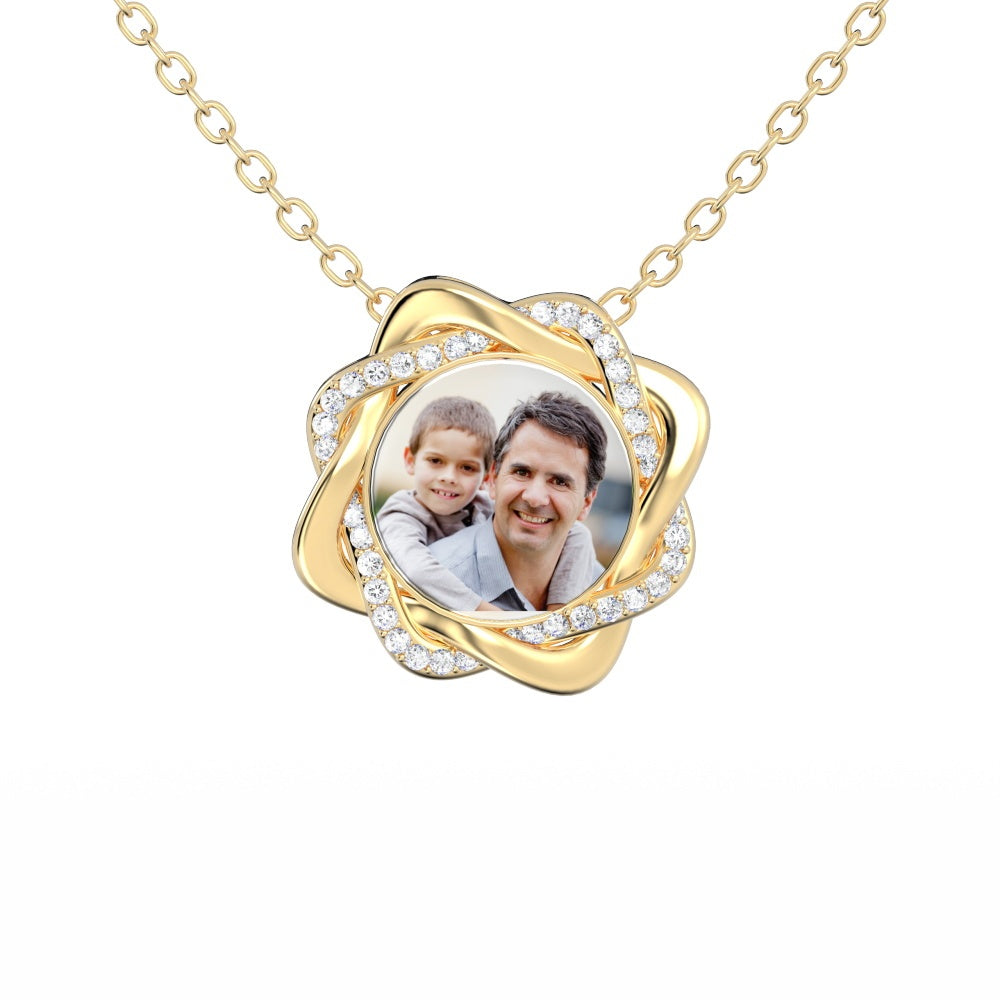 Personalised Photo Necklace with Custom Engraving | Romantic Gift for Her