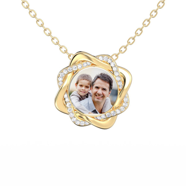 Personalised Photo Necklace with Custom Engraving | Romantic Gift for Her