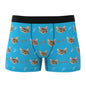 Front view of personalised men's boxer briefs with a bold custom cat face print — Custom Cat Face Boxer Shorts, photo-printed novelty underwear