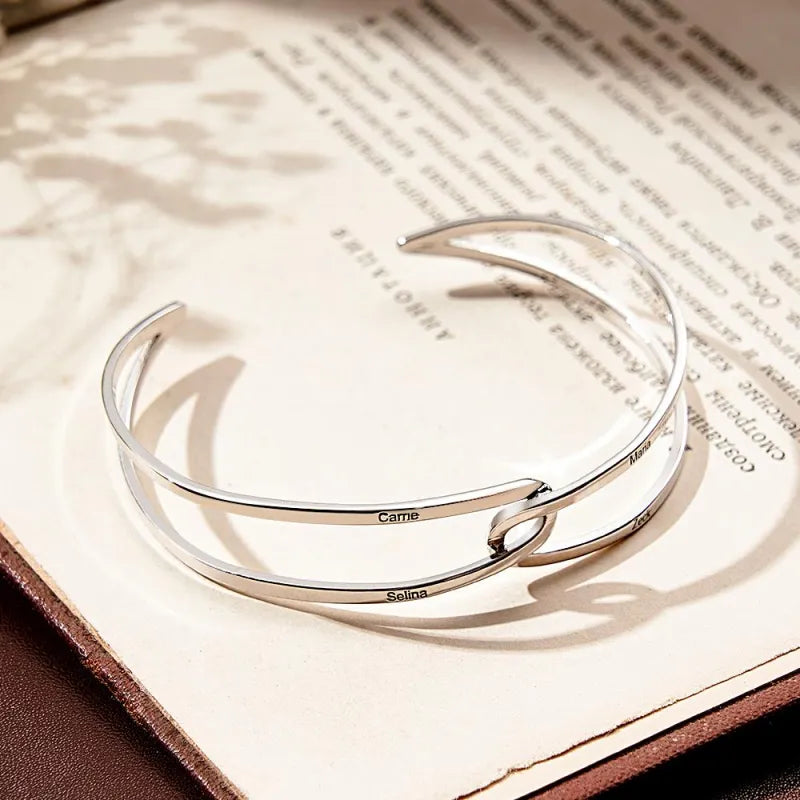 Personalised Adjustable Couple Bracelet | Engraved Bridesmaid Gift