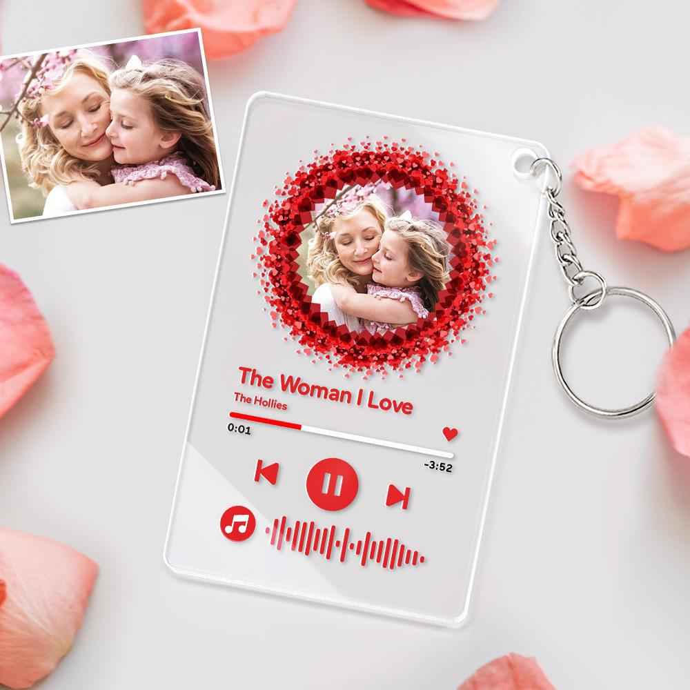 Custom Photo Can't Stop Love Scannable Music Code Music Plaque Night Light Personalized Acrylic Photo Gift For Mom